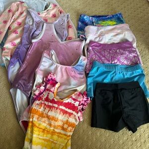 Kids leotards and shorts for gymnastics